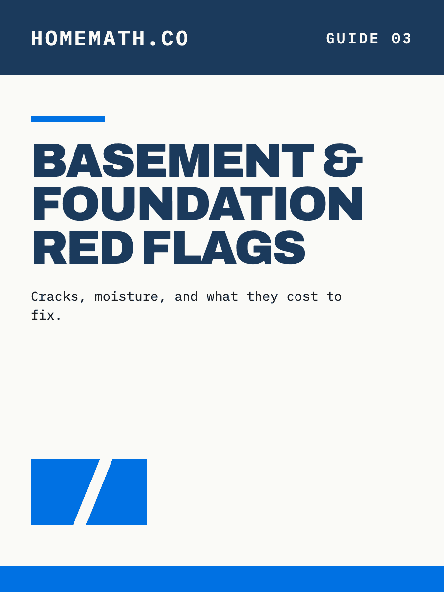 Cover of the HomeMath Basement & Foundation Red Flag Guide