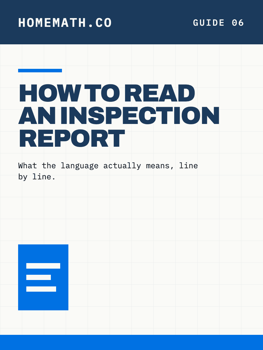 Cover of the HomeMath How to Read an Inspection Report Guide